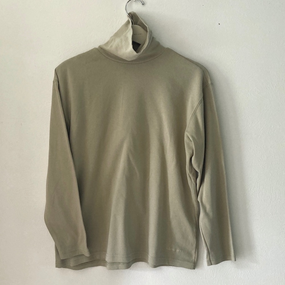 🐢EUC Dusty Mint 100% Cotton Fold-over Turtleneck